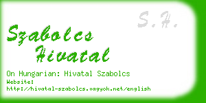 szabolcs hivatal business card